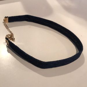 Dark wash denim choker